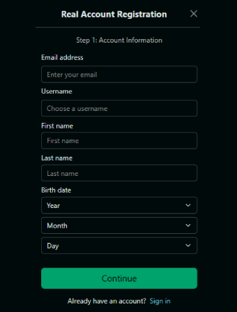 TrueFortune Registration Form