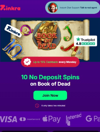 Zinkra Casino No Deposit Bonus 1