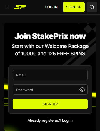 StakePrix Casino Home Page
