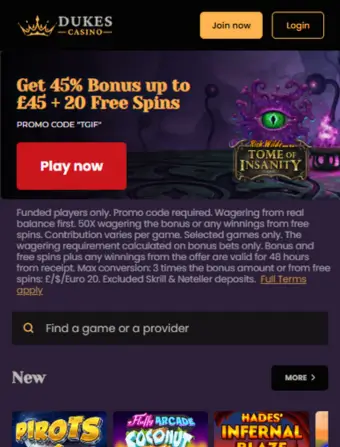 Dukes Casino No Deposit Join Now