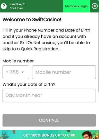 swift casino welcome bonus 2