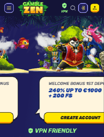 GambleZen Casino Main Page