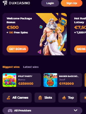 Dux Casino Main Page