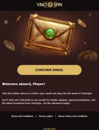 Esempio di bonus no deposit di Vincispin