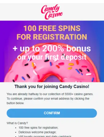 Candy Casino Bonus Spins Email