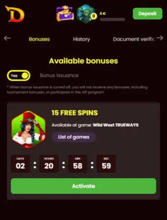 Dragonslots Casino No Deposit Bonus Activate