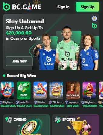 BC.Game Casino Main Page