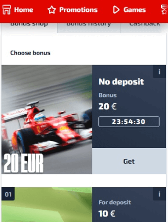 F1 Casino No Deposit Bonus