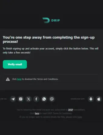 Drip Casino No Deposit Email