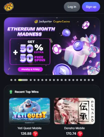 Jackpotter Casino No Deposit Crypto Bonus