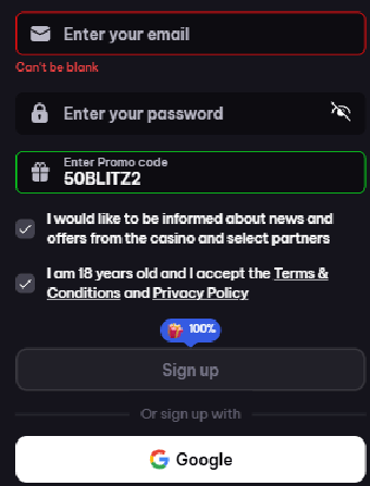 Spoinmacho Casino Registration Form