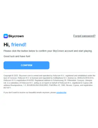 SkyCrown Casino No Deposit Email