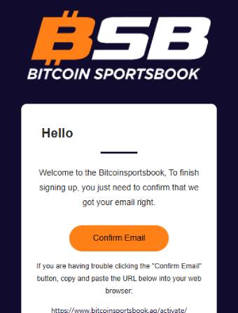 Bitcoin Sportsbook Casino Email Confirmation