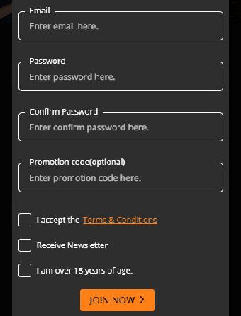 Bitcoin Sportsbook Casino Registration Form