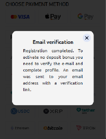 BonanzaGame Casino Email Verification