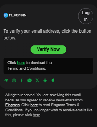 Flagman Casino Email Verification