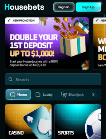 Housebets casino homepage