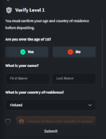Otherworld Casino Personal Data