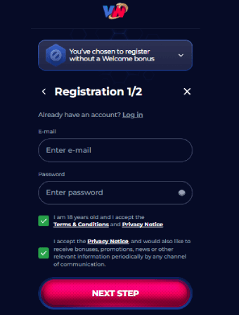 ViperWin Casino Registration Form