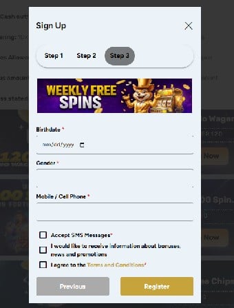 Dream Royale Casino step 3