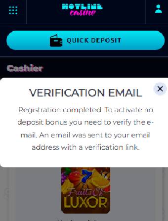 Hotline Casino Email Verification