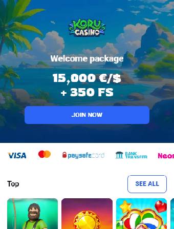 Koru Casino Main Page