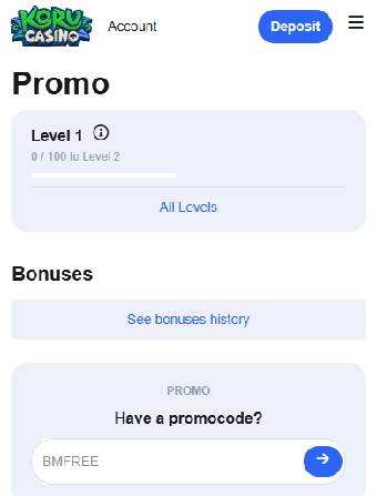 Koru Casino Promocode