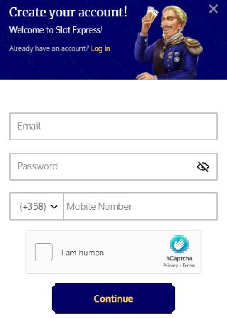 Slot Express Casino Registration Form
