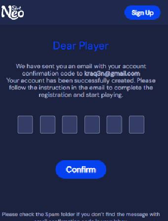 Slotneo Casino Email Verification