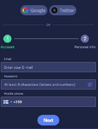 Slotneo Casino Registration Form