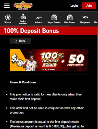 TicTac Bets Casino homepage