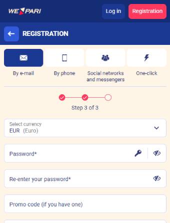 WePari Casino Password
