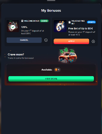 Beef Casino Welcome Bonus