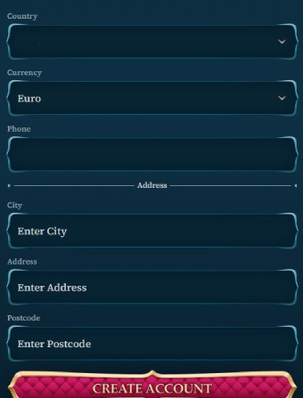 BetAlice Casino Personal info 2