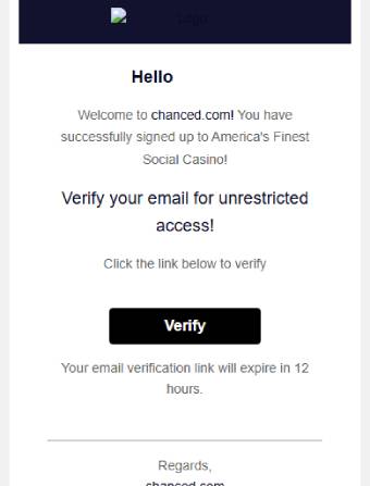 Chanced Casino Email Verification