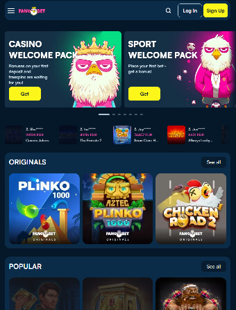 FanoBet Casino Lobby