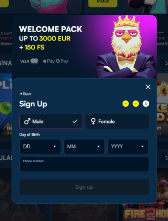 FanoBet Casino Personal Details