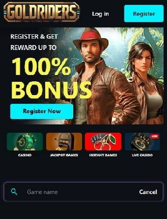 GoldRiders Casino Main Page
