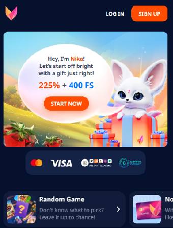 Nika Casino Home Page