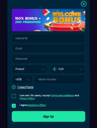 Rolleto Casino Registration Form