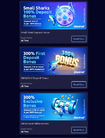 Sharkroll Casino Bonus Page