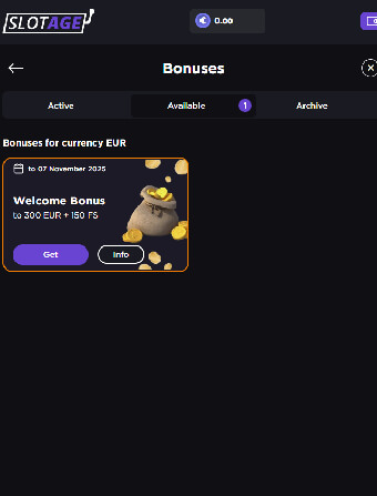 Slotage Casino Welcome Bonus