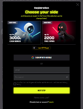 SlotsVader Casino Registration