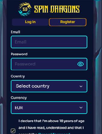 Spin Dragons Casino Registration Page