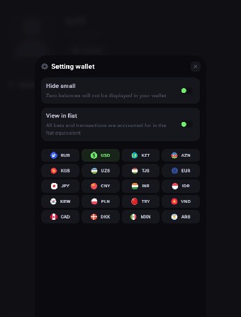 Vega Bet Casino Currencies
