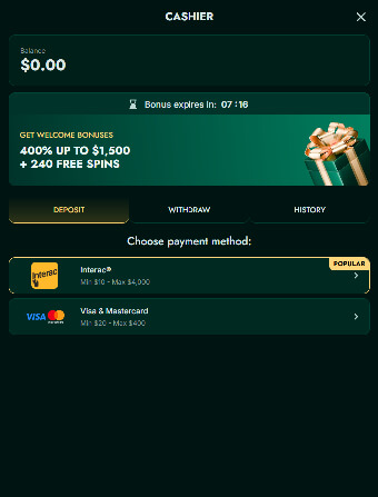 WinLion Casino Deposit