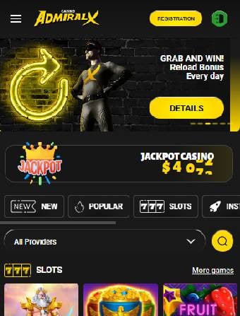 Admiral-X Casino Main Page