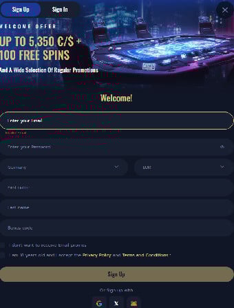 BonanzaCity Casino Registration