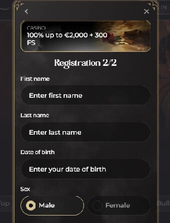 Casina Casino Personal Information 1