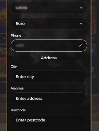 Casina Casino Personal Information 2